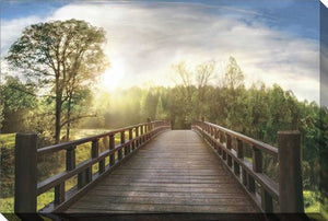 Evening Crossing Wall Art - Green/Blue - 30 X 45