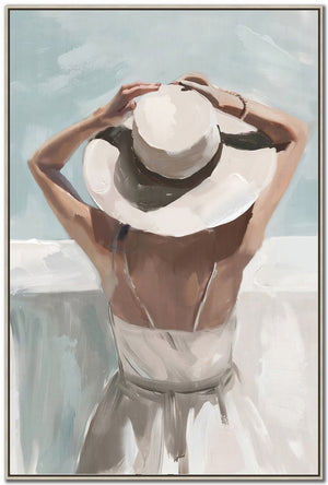 Seaside Daydream Art - White/Grey - 42 X 28