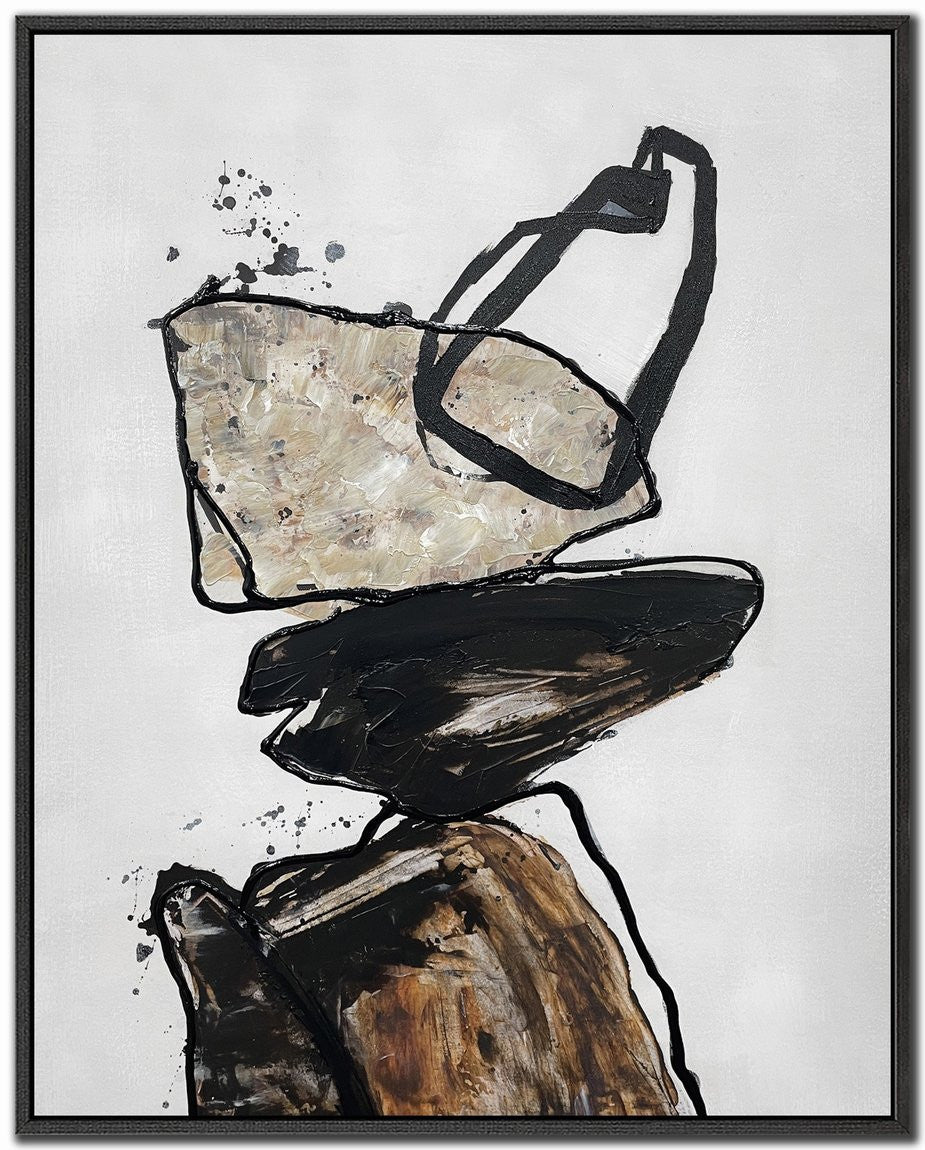 Equilibrium I Wall Art - Beige/Brown/Black - 24 X 30