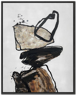 Equilibrium I Wall Art - Beige/Brown/Black - 24 X 30