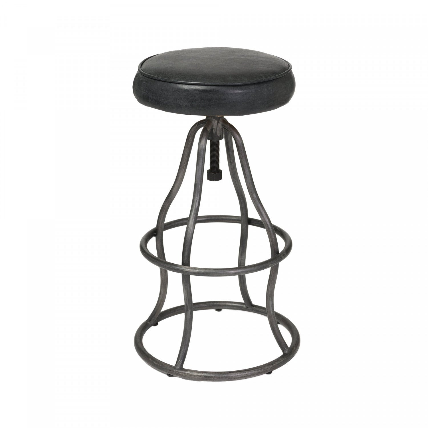 Maloe Leather Bar Stool - Black