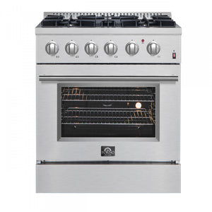 Forno Marco 30" Stainless Steel Dual Fuel Range with True Convection (4.32 Cu. Ft.) - FFSGS6197-30