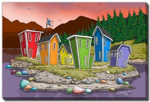 Island Row Wall Art - Multi-Colour - 30 X 45