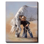 Equine Bond Wall Art - Blue/White - 38 X 60