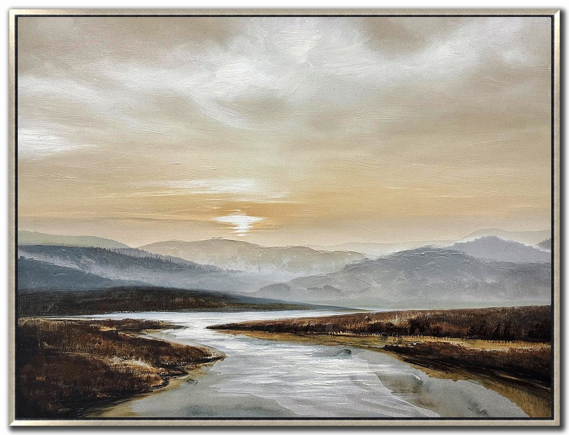 Valley Mornings Wall Art - Gold/Brown - 36 X 48