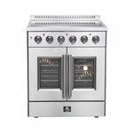 Forno Galiano 30" Stainless Steel French Door Electric Range with True Convection and Air Fry (4.32 Cu. Ft.) - FFSEL6917-30