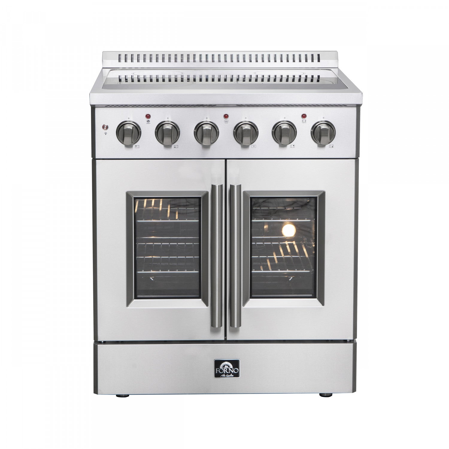 Forno Galiano 30" Stainless Steel French Door Electric Range with True Convection and Air Fry (4.32 Cu. Ft.) - FFSEL6917-30