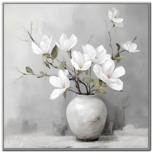 Magnolia Whispers II Wall Art - White/Grey - 32 X 32