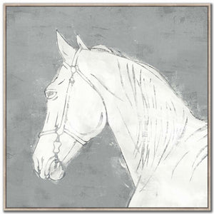 Equine Outline II Wall Art - White - 40 X 40