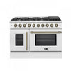 Forno Galiano 48" White Freestanding Double Oven Gas Range (6.58 Cu. Ft.) - FFSGS6444-48WHT