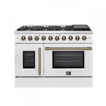 Forno Galiano 48" White Freestanding Double Oven Gas Range (6.58 Cu. Ft.) - FFSGS6444-48WHT