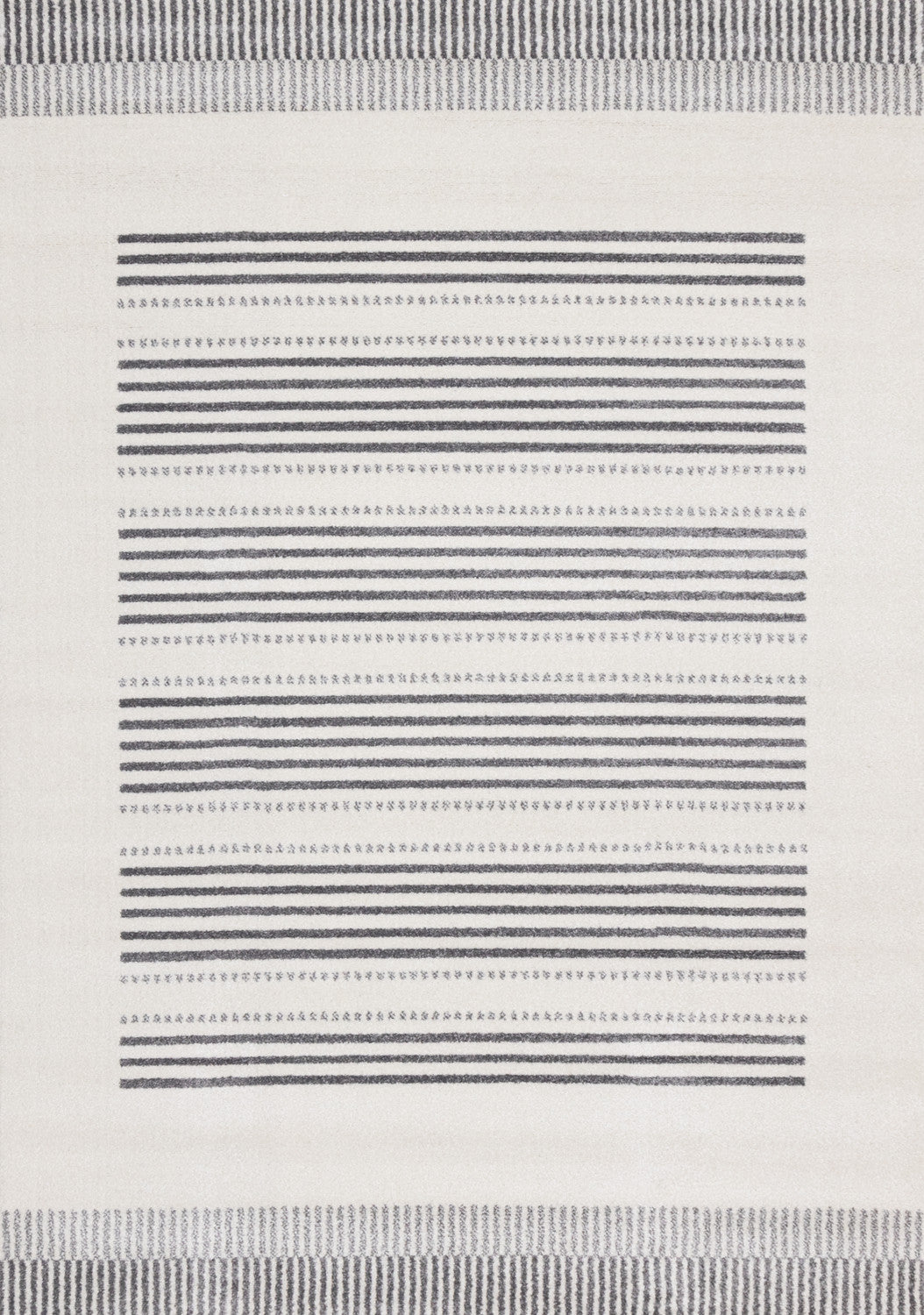 Claremont Sleek Modern Lines Area Rug - 5' X 8' - White/Grey