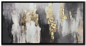 Urban Luxe Wall Art - Black/White/Gold - 28 X 56