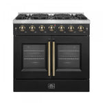 Forno Galiano 36" Black French Door Freestanding Gas Range (5.36 Cu. Ft.) - FFSGS6444-36BLK