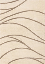 Palace Modern Curves Area Rug - 8' X 11' - Cream/Taupe