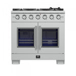 Forno Capriasca 36" Stainless Steel French Door Freestanding Gas Range with Air Fry (5.36 Cu. Ft.) - FFSGS6460-36