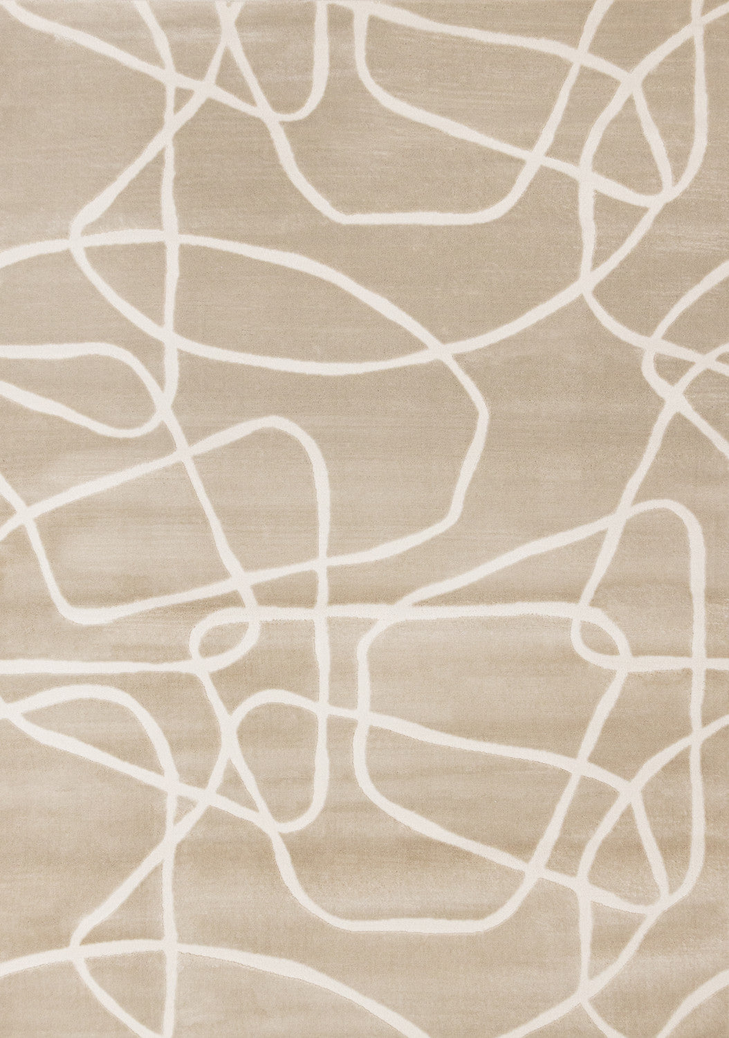 Logan Contemporary Swirls Area Rug - 8' X 11' - Beige/Cream