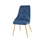 Peacock Velvet Dining Chair - Blue/Gold- Set of Two