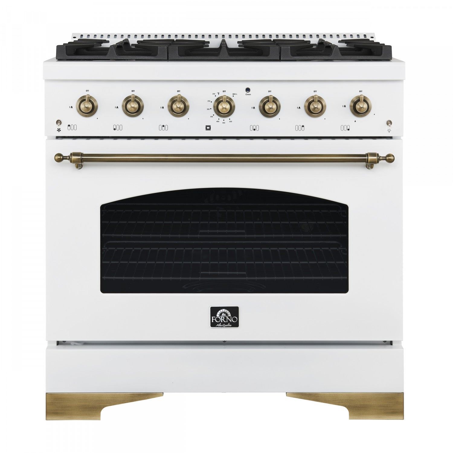 Forno Antico 36" White Dual Fuel Range (4.5 Cu. Ft.) - FFSGS6113-36WHT