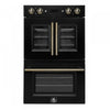 Forno Asti Black 30" French Door Double Wall Oven With Dual True Convection And Air Fry (7.36 Cu. Ft.) - FBOEL1340-30BLK