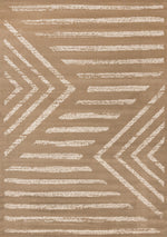 Functional Contemporary Lines Area Rug - 7' X 10' - Brown/Cream
