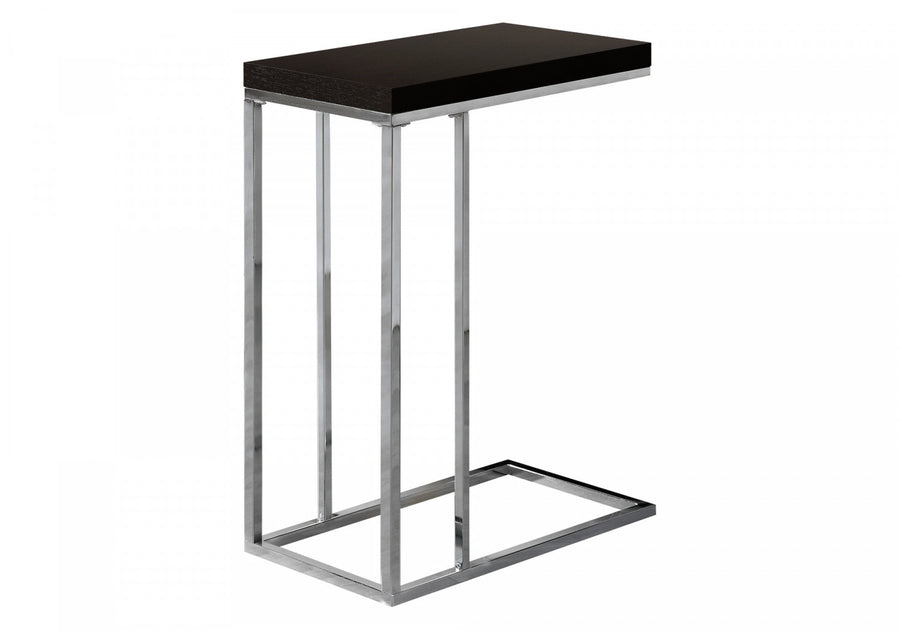 Zivo Side Table - Espresso/Chrome