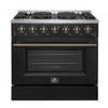 Forno Galiano 36" Black Freestanding Gas Range (5.36 Cu. Ft.) - FFSGS6244-36BLK