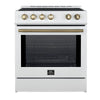 Forno Leonardo White Slide-in Induction Range (5.0 Cu. Ft.) - FFSIN0982-30WHT