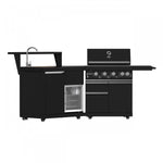 Forno All'Aperto Black Countertop Outdoor Kitchen with 62,600 BTU BBQ and Beverage Centre - FODKT2582BLK