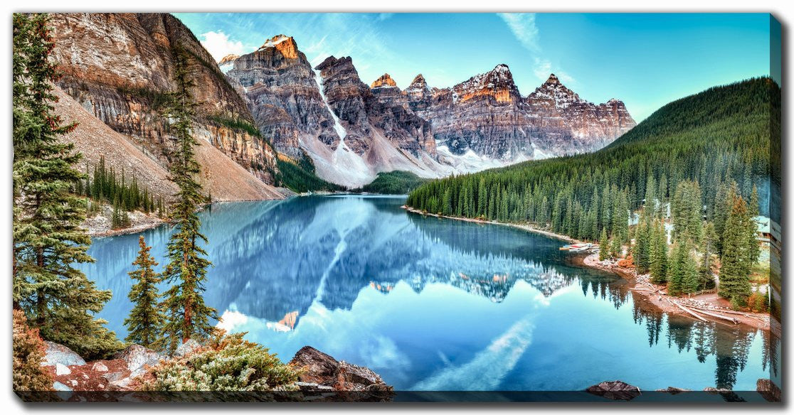 Alpine Mirror Wall Art - Green/Blue - 30 X 60