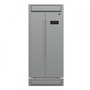 Forno Salerno 33" 15.6 Cu.Ft. Stainless Steel Built-in Side-by-Side Refrigerator - FFRBI1805-37MG