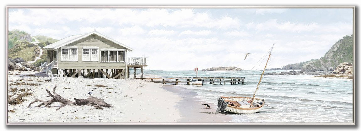 Driftwood Days Wall Art - Beige/Blue - 20 X 60