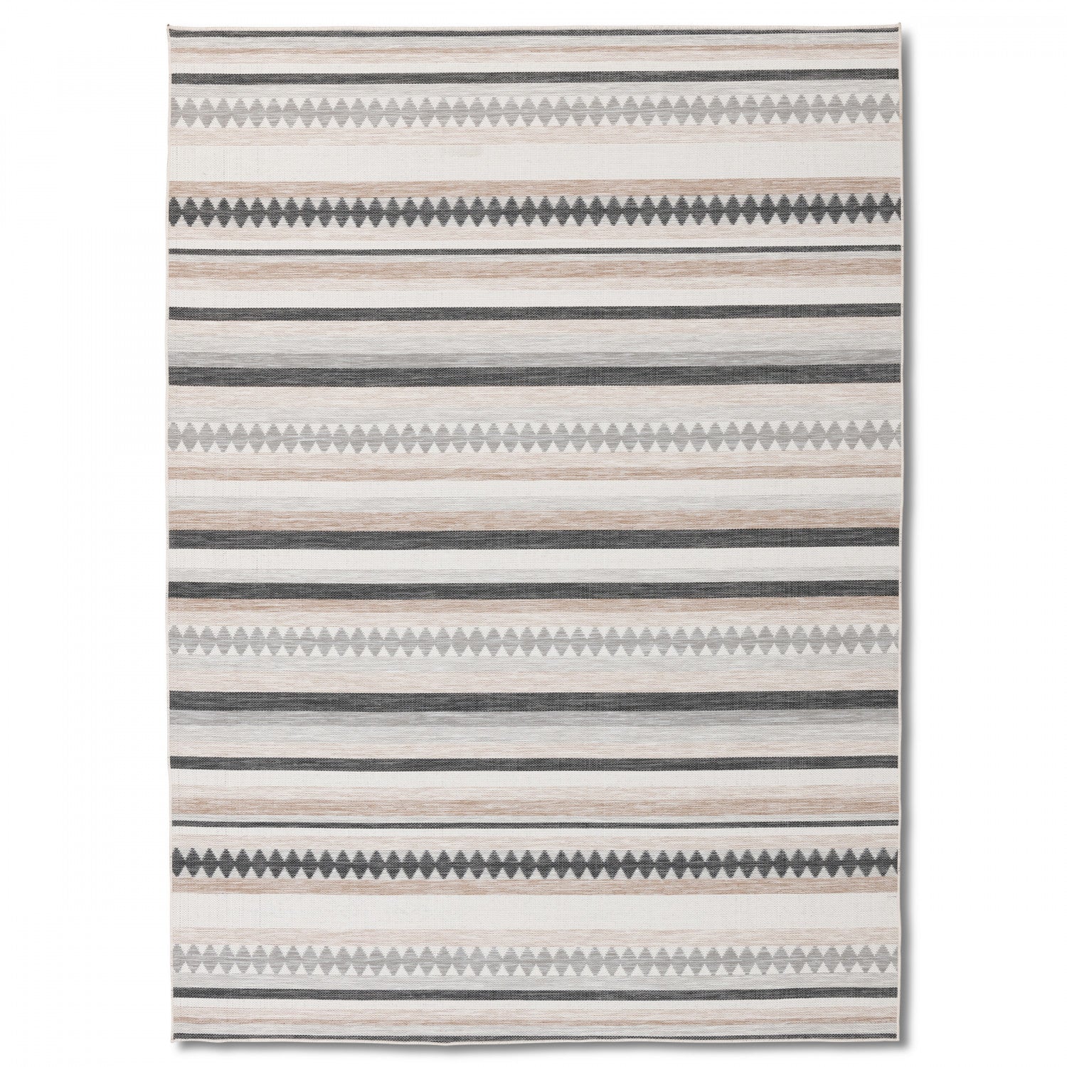 Marbella Modern Outdoor Rug - 5' x 7' - Grey/Black