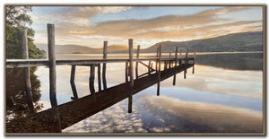 Still Waters Wall Art - Blue/Orange - 30 X 60