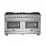 Forno Capriasca 60" Stainless Steel Dual Fuel Double Oven Range with True Convection And Air Fry (8.54 Cu. Ft.) -  FFSGS6187-60
