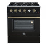 Forno Marco 30" Black Freestanding Gas Range (4.32 Cu. Ft.) - FFSGS6277-30BLK