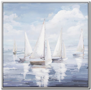 Sails in the Sky II Wall Art - Blue/White - 20 X 20