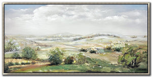 Pastoral Peace Wall Art - Green/White - 28 X 56