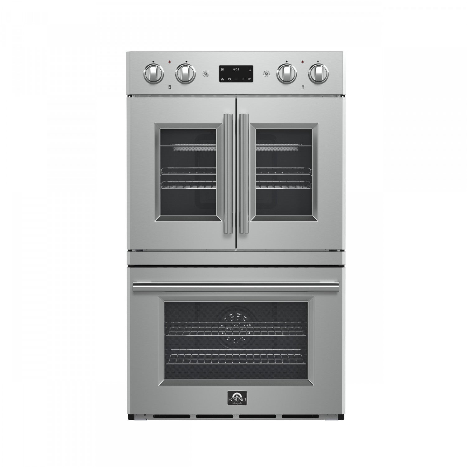 Forno Asti Stainless Steel 30" French Door Double Wall Oven With Dual True Convection And Air Fry (7.36 Cu. Ft.) - FBOEL1340-30