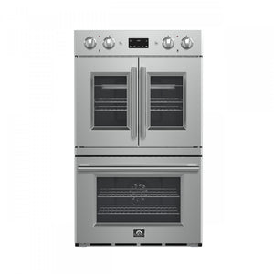 Forno Asti Stainless Steel 30" French Door Double Wall Oven With Dual True Convection And Air Fry (7.36 Cu. Ft.) - FBOEL1340-30