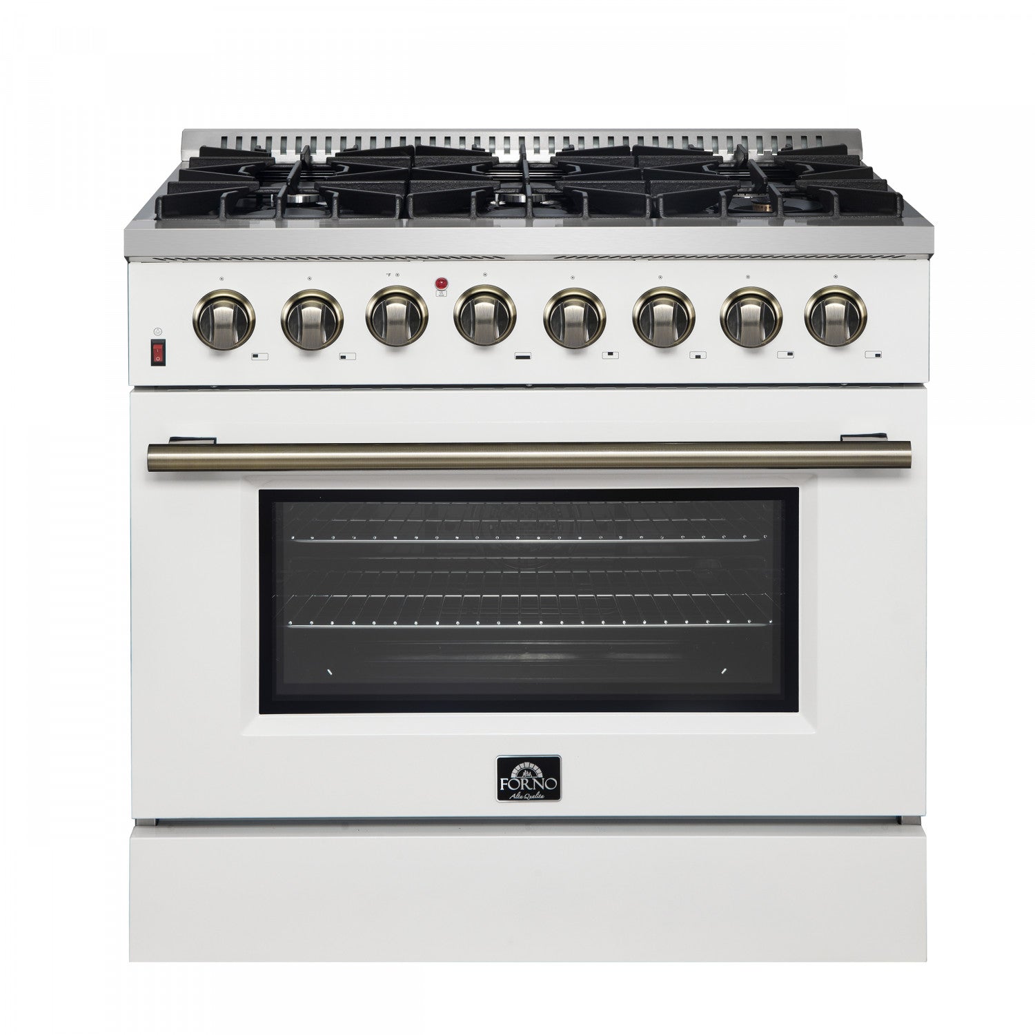 Forno Galiano 36" White Dual Fuel Range with True Convection (5.36 Cu. Ft.) - FFSGS6156-36WHT