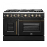 Forno Galiano 48" Black Freestanding Double Oven Gas Range (6.58 Cu. Ft.) - FFSGS6444-48BLK