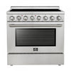 Forno Paolo 36" Stainless Steel Freestanding Electric Range with True Convection (5.44 Cu. Ft.) - FFSEL6011-36