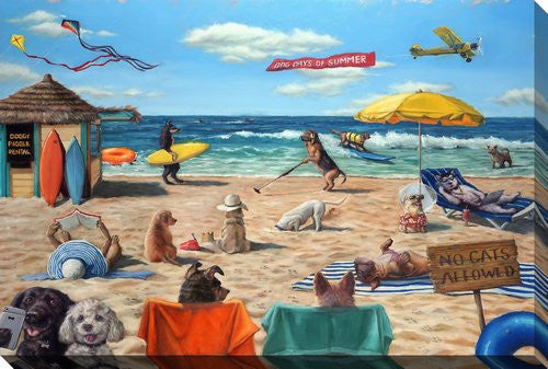 Paws in the Sand Wall Art - Multi-Colour - 16 X 20