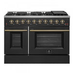 Forno Galiano 48" Black Freestanding Double Oven Gas Range (6.58 Cu. Ft.) - FFSGS6244-48BLK