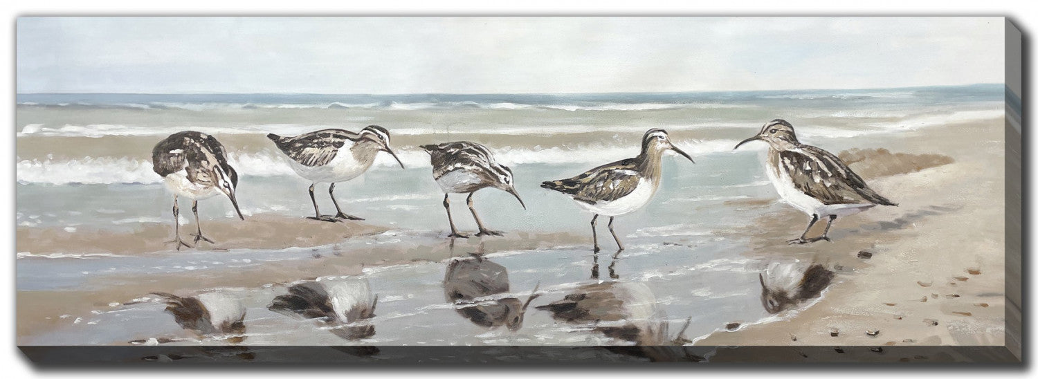 Shorebirds Wall Art - Brown/Beige - 20 X 60