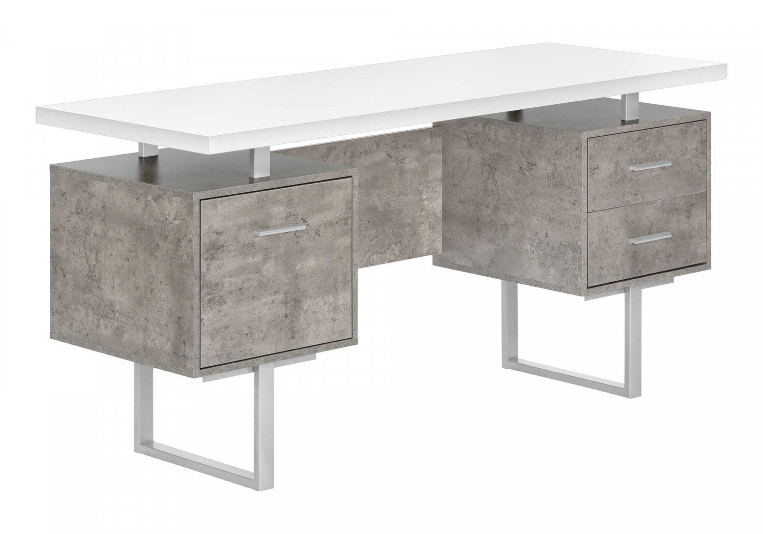 Loura Desk - White/Concrete Grey
