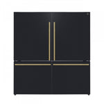 Forno Milano 62" Black 2-piece Freestanding Dual Bottom Freezer Refrigerator (34.4 Cu. Ft.) - FFFFD1787-60BLK