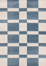 Finley Modern Geometric Area Rug - 5' X 8' - Blue/White