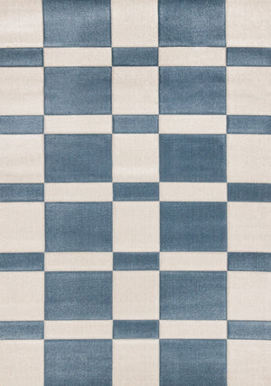 Finley Modern Geometric Area Rug - 5' X 8' - Blue/White